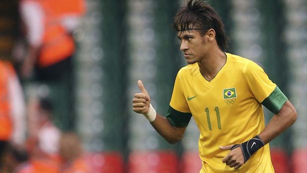 Neymar na partida contra o Egito válida pela primeira rodada dos Jogos Olímpicos de Londres 2012