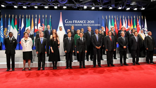 Dilma Rousseff durante fotografia oficial na Cúpula de Líderes do G20