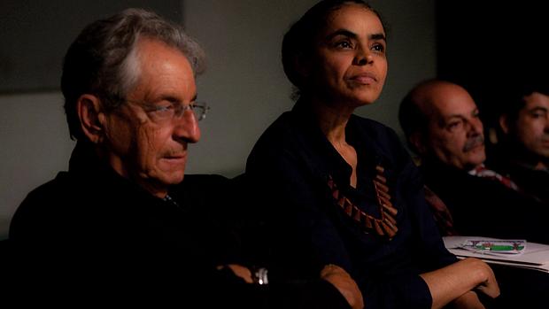 Fernando Gabeira e Marina Silva durante reunião dos dissidentes do PV