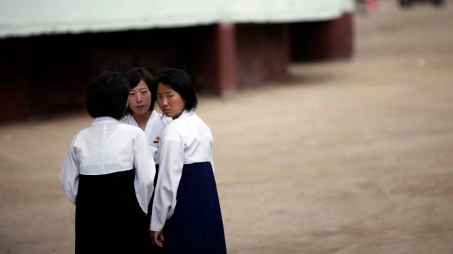 Garotas na cidade de Rason, Coreia do Norte