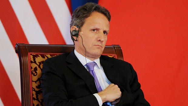 O secretário do Tesouro dos EUA, Timothy Geithner, durante a abertura do diálogo estratégico com a China
