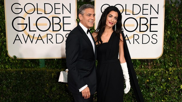 George Clooney e Amal Alamuddin durante 72ª edição do Globo de Ouro, prêmio da associação de correspondentes de Hollywood que elege os melhores do cinema e da TV, em Los Angeles, nos EUA