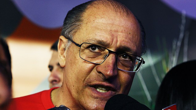 O governador Geraldo Alckmin no Carnaval de São Paulo, em 28/02/2014