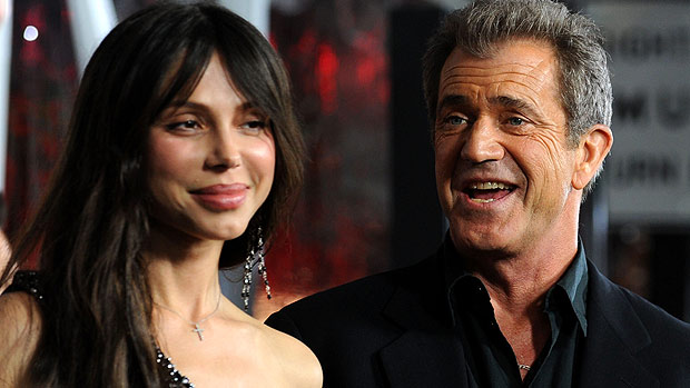 O então casal Mel Gibson e Oksana Grigorieva