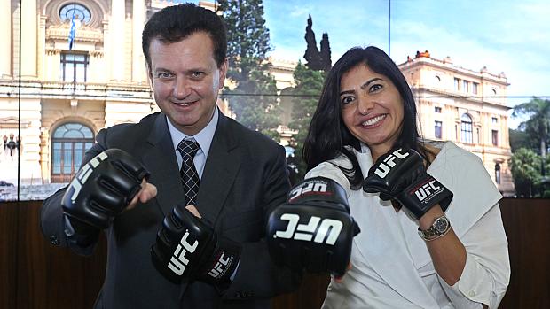 Gilberto Kassab, prefeito de São Paulo, e Grace Tourinho, líder do UFC no Brasil