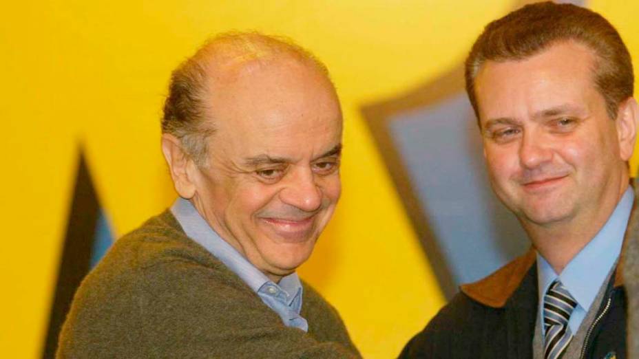 José Serra e Gilberto Kassab durante campanha para a prefeitura de São Paulo em 2004