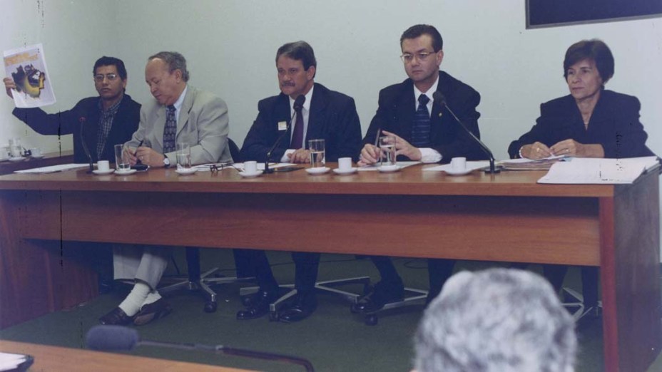 Gilberto Kassab, o segundo da direita para a esquerda, na Câmara dos Deputados, em Brasília