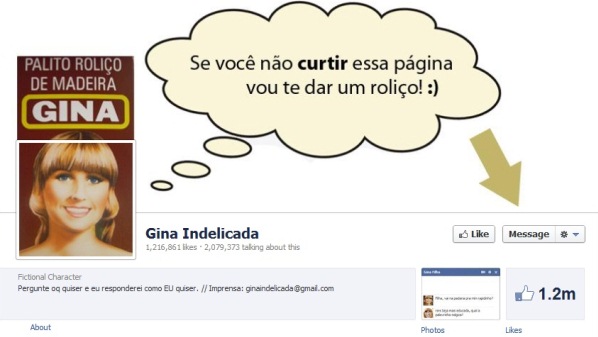 Perfil Gina Indelicada: em 10 dias, página ultrapassou 1 milhão de fãs