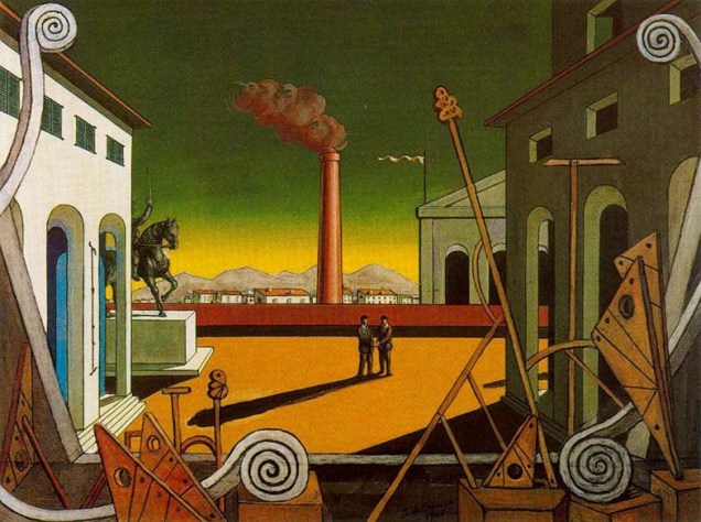 Pintura "O Grande Jogo" de Giorgio de Chirico, 1971