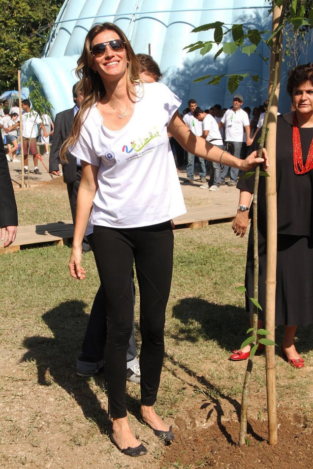 A embaixadora das Nações Unidas para o Meio Ambiente, a top modelo Gisele Bündchen