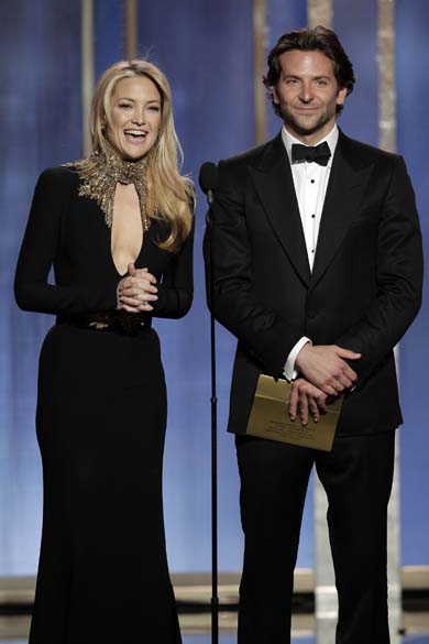 Kate Hudson e Brandley Cooper no 70º Globo de Ouro