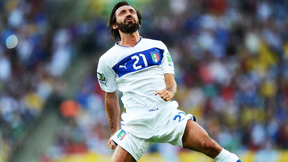 Pirlo comemora gol durante partida entre Itália e México pela Copa das Confederações, no Maracanã