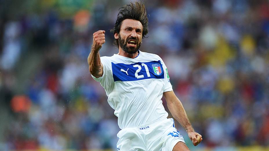 Pirlo comemora gol durante partida entre Itália e México pela Copa das Confederações, no Maracanã