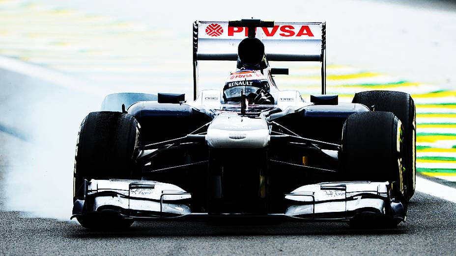 Pastor Maldonado durante a corrida do Grande Prêmio do Brasil