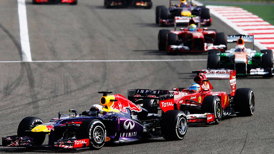 Sebastian Vettel durante a prova do GP de Bahrein na Fórmula 1