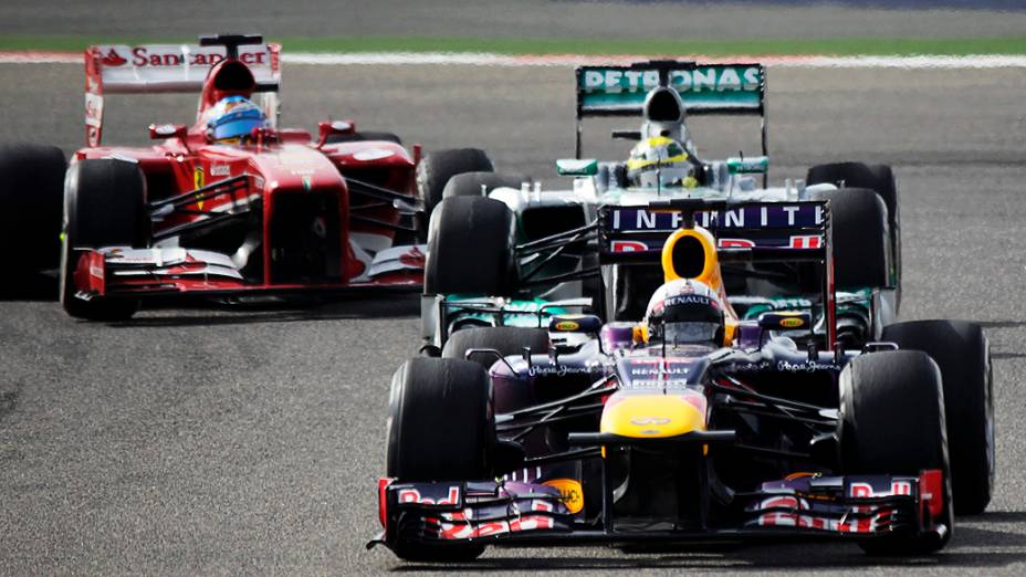 Sebastian Vettel durante a prova do GP de Bahrein na Fórmula 1