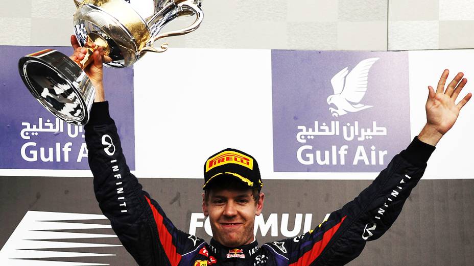 O piloto alemão Sebastian Vettel, atual tricampeão mundial, venceu o Grande Prêmio do Bahrein, quarta prova da temporada mundial da Fórmula 1