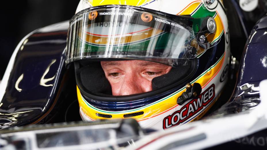 Rubens Barrichello, da Willians, se prepara para o GP do Brasil, em 2011