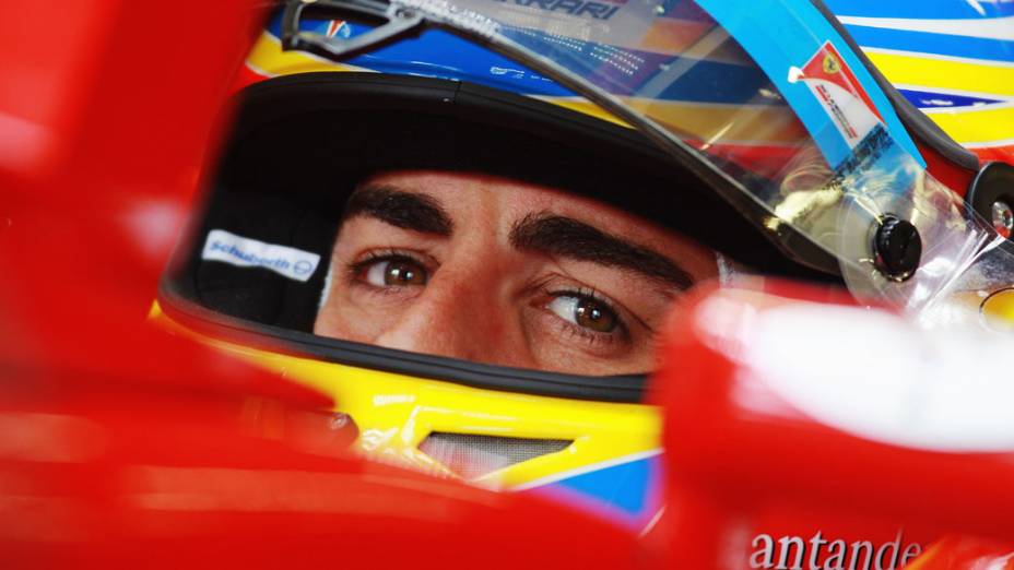 Fernando Alonso, da Ferrari durante o GP do Reino Unido, no circuito de Silverstone, em 2011