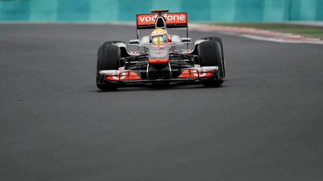 Lewis Hamilton, da McLaren, durante o GP da Hungria. O piloto inglês terminou a prova em terceiro lugar