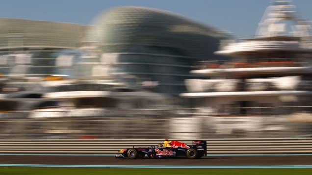 Sebastian Vettel, da Red Bull Racing, durante o treino livre do GP de Abu Dhabi<br>   