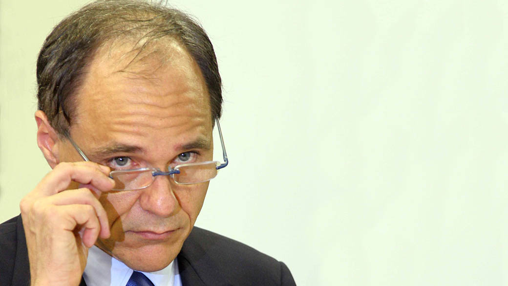 O banqueiro Daniel Dantas durante depoimento à CPI em Brasília