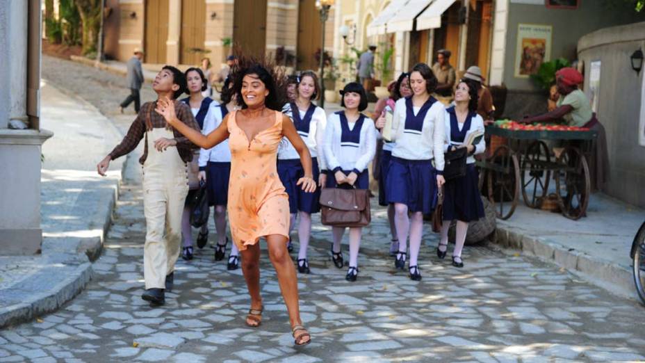 Juliana Paes durante gravações de Gabriela