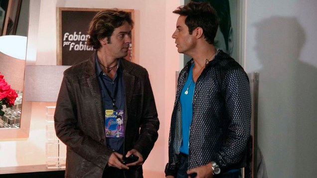 Bruno Mazzeo e Ricardo Tozzi durante as gravações de Cheias de Charme no Projac em 26/04/2012