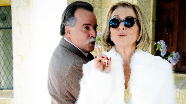 Otávio (Tony Ramos) e Charlô (Irene Ravache) durante gravações de "Guerra dos Sexos"