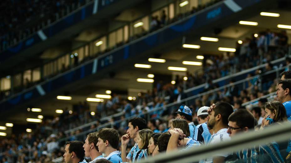 Torcida do Grêmio faz a festa na Arena em Porto Alegre<br> <br>   