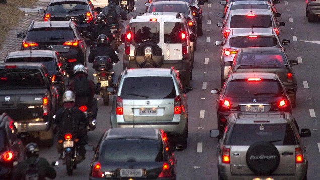 Trânsito intenso na Radial Leste de São Paulo, nesta quinta-feira