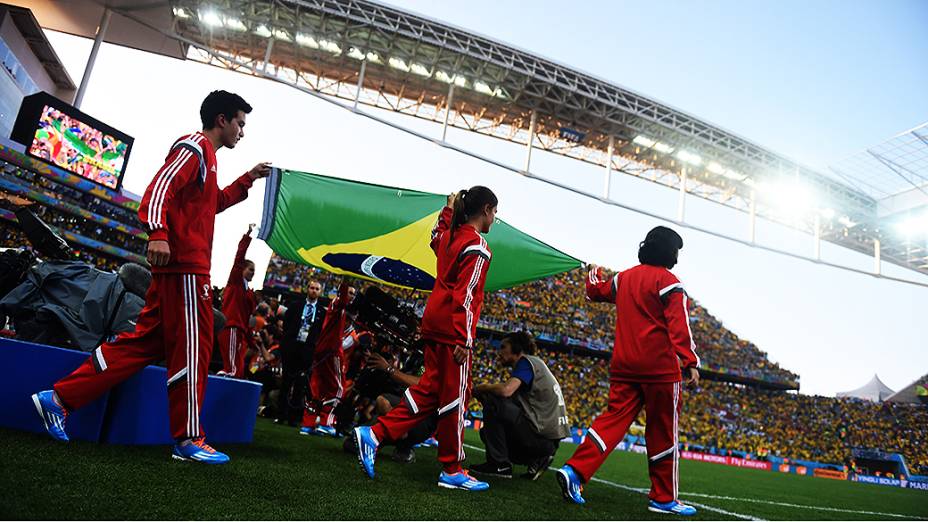 Brasil e Croácia na abertura da Copa do Mundo no Itaquerão, em São Paulo