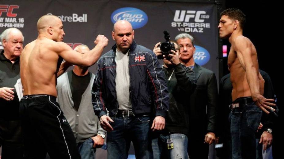 A pesagem do UFC 158: Georges St-Pierre x Nick Diaz, em Montreal