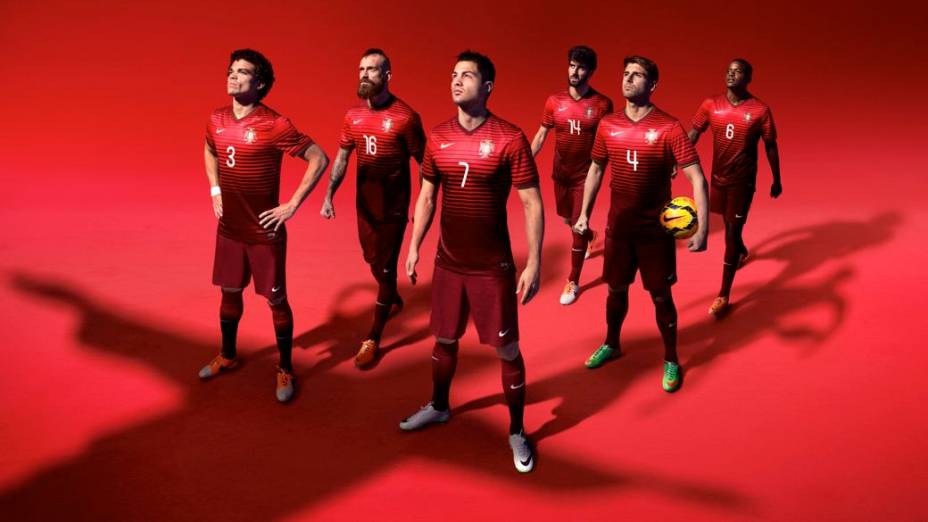 Com Cristiano Ronaldo em destaque, a peça promocional que lançou o uniforme da Portugal para a Copa, criado pela Nike