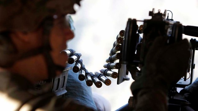 Soldado americano em posto de combate em Kunar, Afeganistão