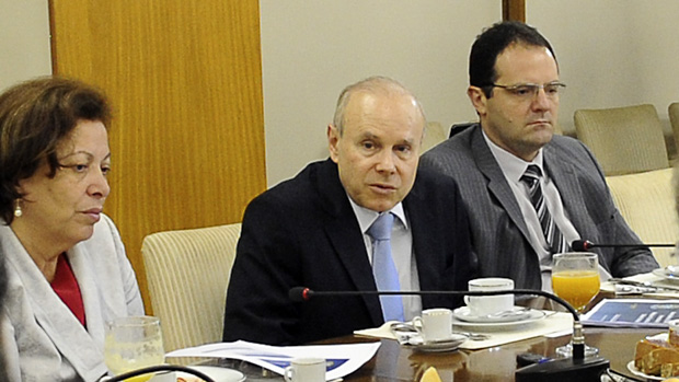 O ministro da Fazenda, Guido Mantega, na discussão da proposta de reforma do ICMS, em Brasília