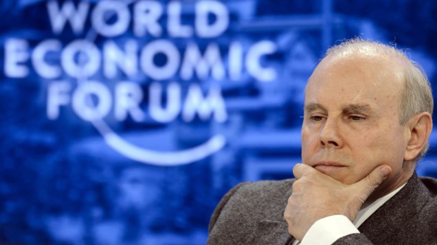 Guido Mantega durante o Fórum Ecônomico Mundial, em Davos