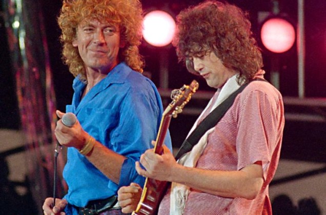 O guitarrista do Led Zeppelin, Jimmy Page, com o vocalista Robert Plant. (AP) Música: Starway to heaven