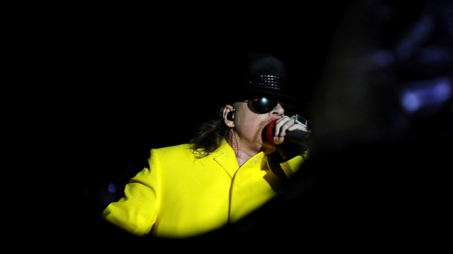Guns n Roses durante o show no palco Mundo, no último dia do Rock in Rio, em 02/10/2011