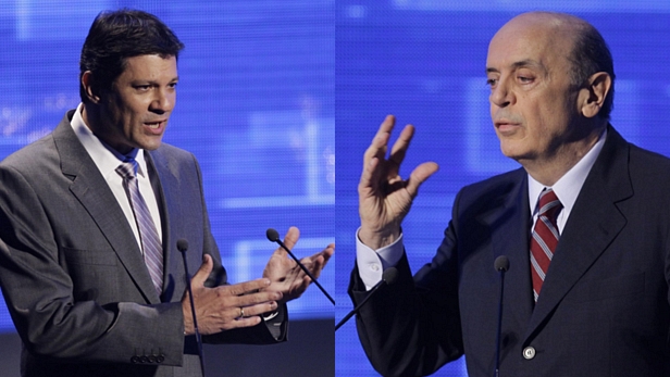 Fernando Haddad e José Serra participam de debate entre candidatos a prefeito de São Paulo
