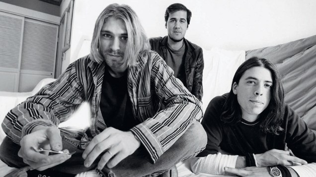 O Nirvana no Edgewater Hotel, em Seattle, em agosto de 1993, durante a turnê de promoção do álbum In Utero