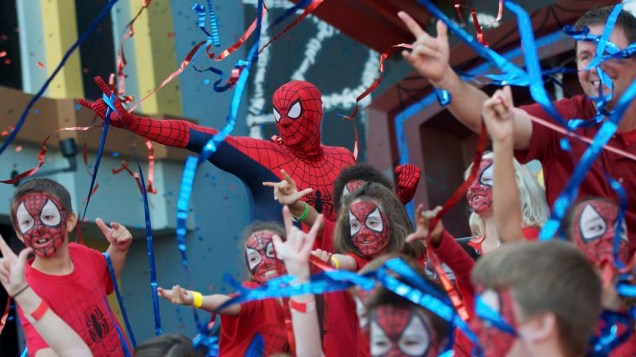Reinauguração da atração de projeção 3D "The Amazing Adventures of Spider-Man" no Parque da Universal em Orlando, Estados Unidos