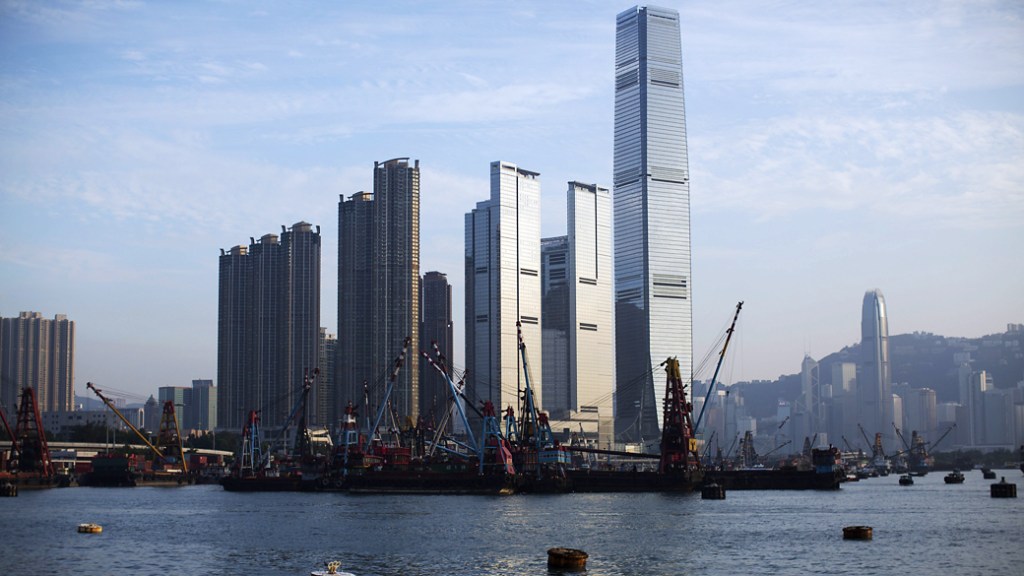Vista geral de Hong Kong, China