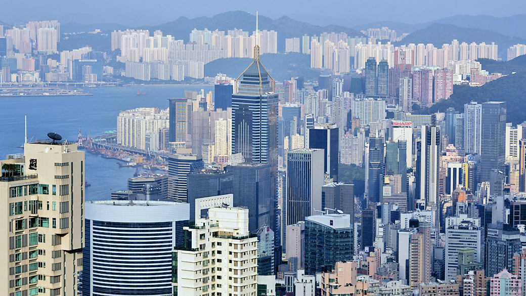 Vista geral de Hong Kong, China