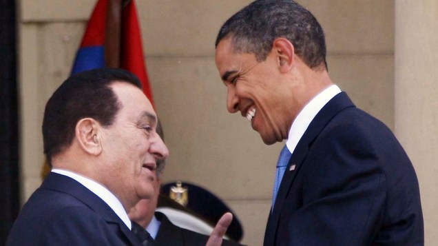 Hosni Mubarak com Barak Obama em 2009