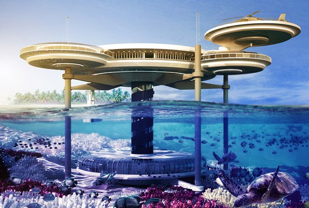 O hotel será construído no Golfo Pérsico e contará com um centro de esportes aquáticos, spa, heliponto e um terraço na parte superior para os que se sentirem claustrofóbicos