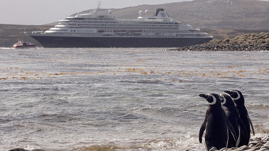 Baía Hadassa em Stanley, nas Ilhas Malvinas