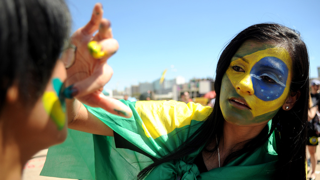 Manifestantes contra a corrupção em Brasília