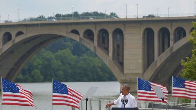 O presidente dos Estados Unidos, Barack Obama, durante um discurso em Washington