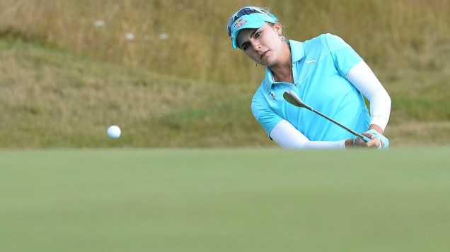 Lexi Thompson, dos Estados Unidos, é fotografada durante o British Open, torneio de golfe das mulheres, no Royal Birkdale Golf Club, ao norte da Inglaterra